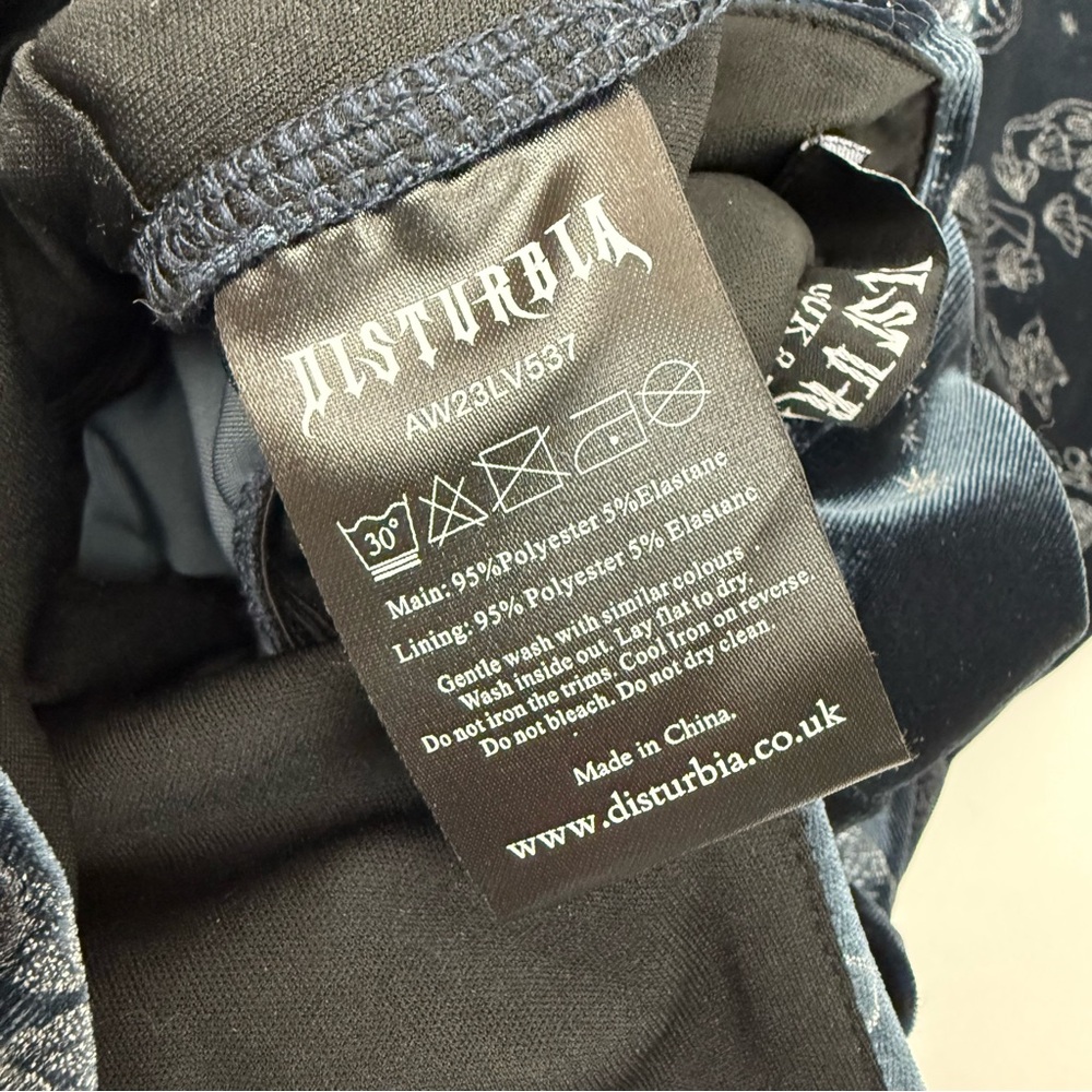 Disturbia Faefire Foil Print Velour Cut Out Mini
Dress Dusky Blue Mushroom Print - Picture 14 of 14